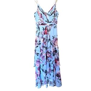 XSCAPE Floral Blue Maxi Dress